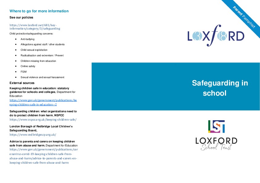 Parent Pamphlet safeguarding 2025 FINAL